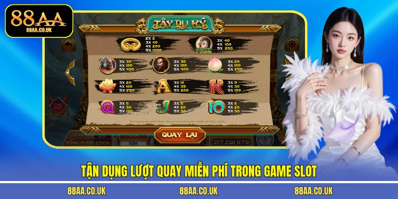 Tận dụng lượt quay miễn phí trong game slot